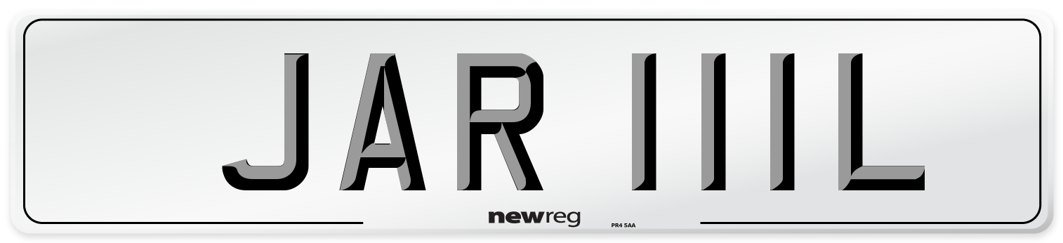 JAR 111L Number Plate from New Reg